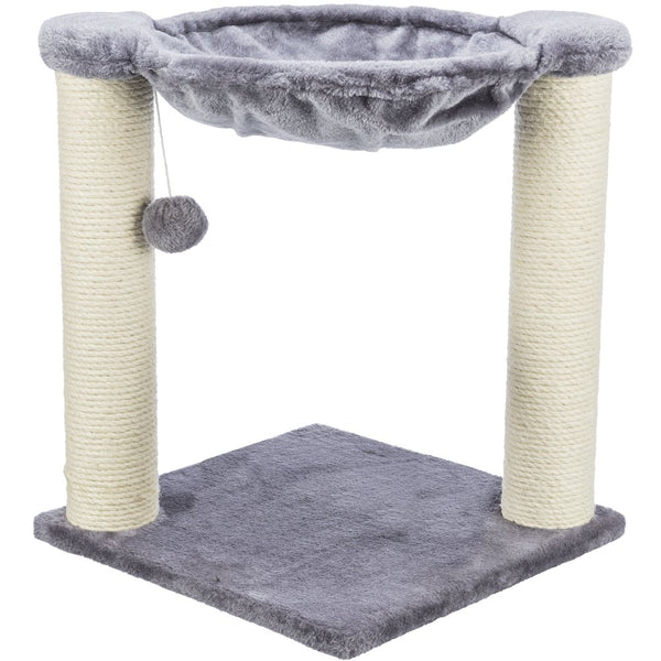 Baza Jute 19.7" Cat Scratching Posts with Hammock & Hanging Cat Toy, Gray