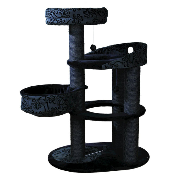 Filippo 4-Level 45" Cat Tree, Sisal Scratching Post, Plush Condo-Hammock