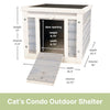 Cat's Condo Wooden Cat House, Weatherproof Small Outdoor Cat House