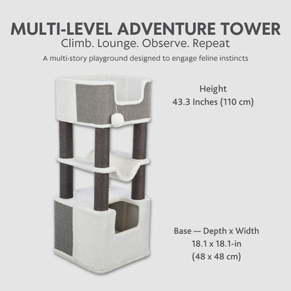 Lucano Xxl 43.3" Multi-Level Cat Tree with Sisal Scratching Posts
