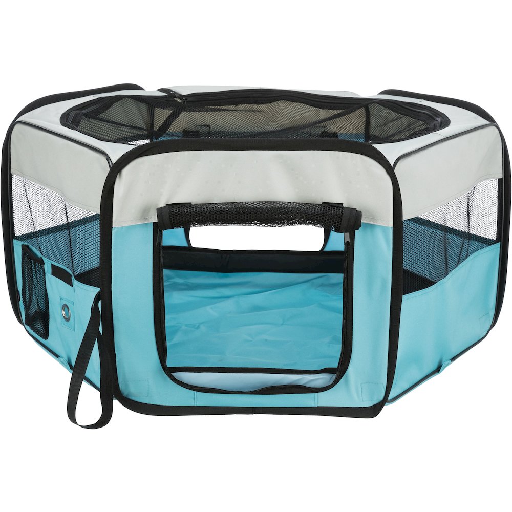 35.25 in. x 15.5 in. Medium Soft-Sided Nylon Mobile Playpen, Turquoise