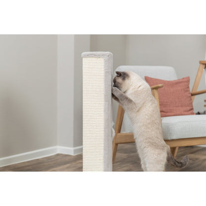 Soria Plush & Sisal 31.5" Square Scratching Posts, Cat Toys for Hunting, Greige