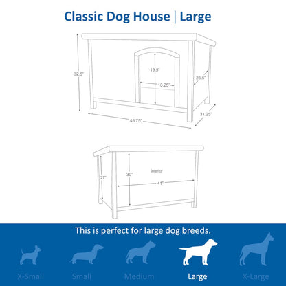 natura Classic Dog House, Large, Brown