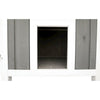 Wooden Outdoor or Indoor Cat House with Shaded Balcony for Small Cats, Gray