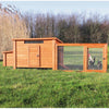 Weatherproof Outdoor Wood & Wire Chicken Run Extension for Chicken Coops, Brown