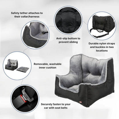 Convertible Deluxe Pet  Car Seat, Dog Booster Seat, Travel Pet Bed