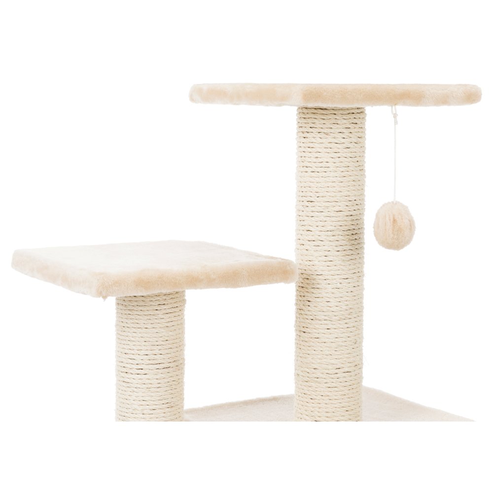 Valencia Plush & Sisal 3-Level 28" Cat Tree with Scratching Posts & Condo, Beige