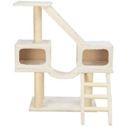 Malaga Sisal 3-Level 43" Cat Tree with Scratching Posts, Condos & Ladders, Beige