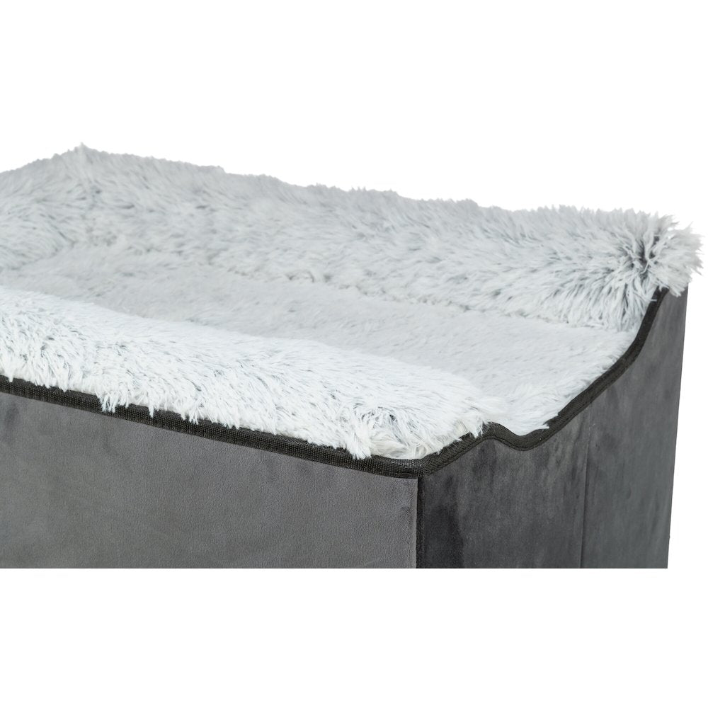 Harvey Velvety Indoor Condo, Foldable Hideaway, for Cats and Small Dogs, Gray