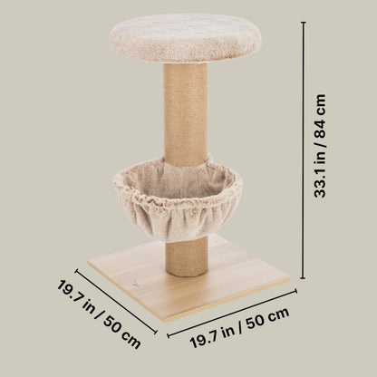Mauricio Sisal & Plush 33" Cat Tree with Sisal Scratching Post, Perch & Hammock