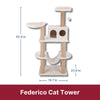 Federico Plush & Sisal 4-Level 56" Cat Tree Scratching Posts Condo Hammock