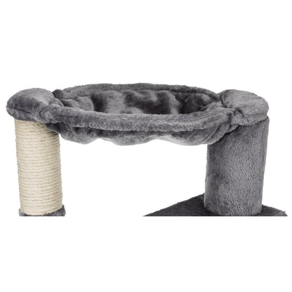Baza Senior Plush & Sisal 27.6" Cat Tree Scratching Posts Hammock & Steps, Gray