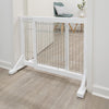 Adjustable Wooden Freestanding Pet Gate, 24" Tall Step Over, Expands to 42.5"