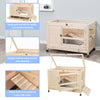 Mobile Indoor 1-Story Wooden Small Animal Cage with Wheels & Pull-Out Tray
