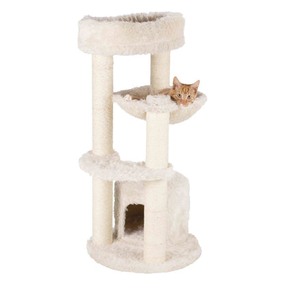 Baza Junior Jute & Plush 3-Level 39" Cat Tower, Scratching Posts and Condo
