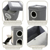 Saul 25" Cat Tower, 2-Story Cat Condo, Sisal Cat Scratcher, Cat Cube, Gray