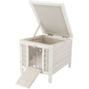 natura 1-Story Weatherproof Small Outdoor Cat House with Hinged Roof, Gray
