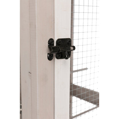Large 66.5" Indoor-Outdoor Wooden Birdcage with 3 Front Doors & 2 Perches, Gray