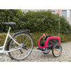 Foldable Bicycle Trailer for Small Dogs with Windows & Large Door, Black & Red