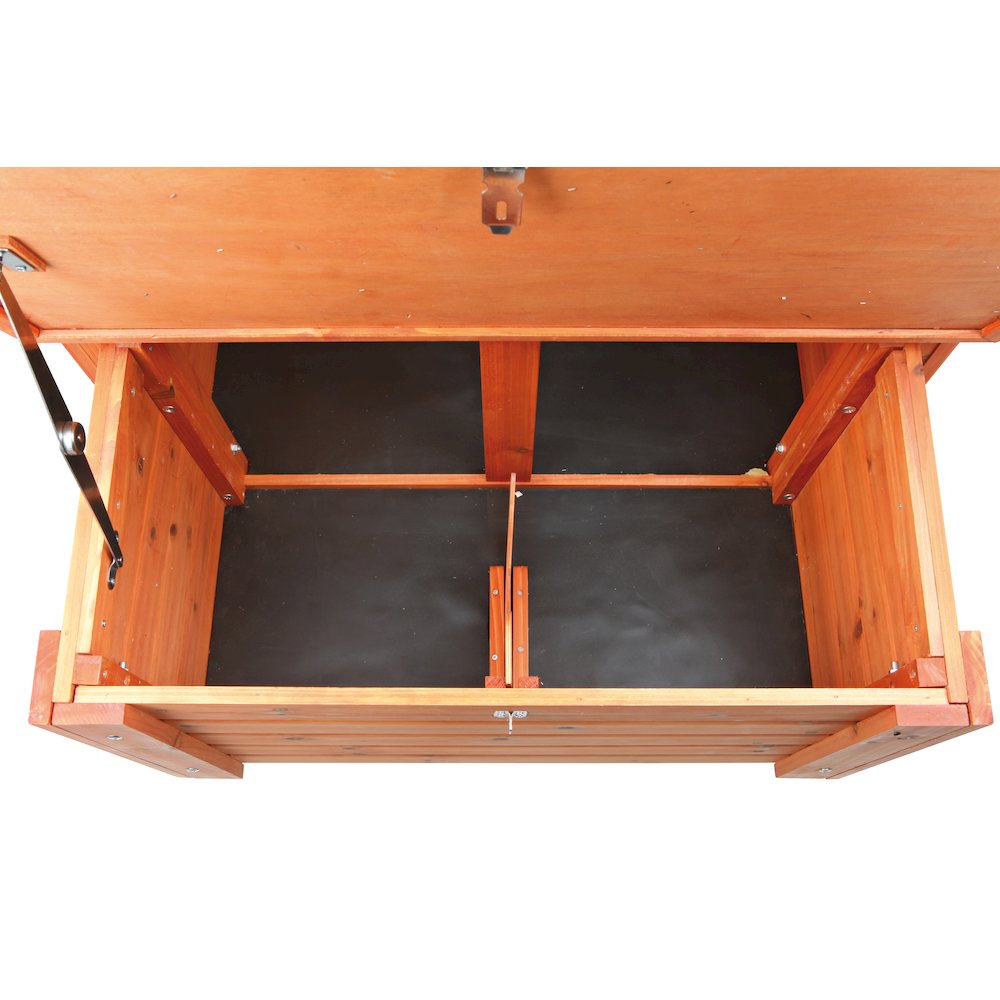 Weatherproof Outdoor Wooden Chicken Coop with 2 Nesting Boxes & Run, Brown