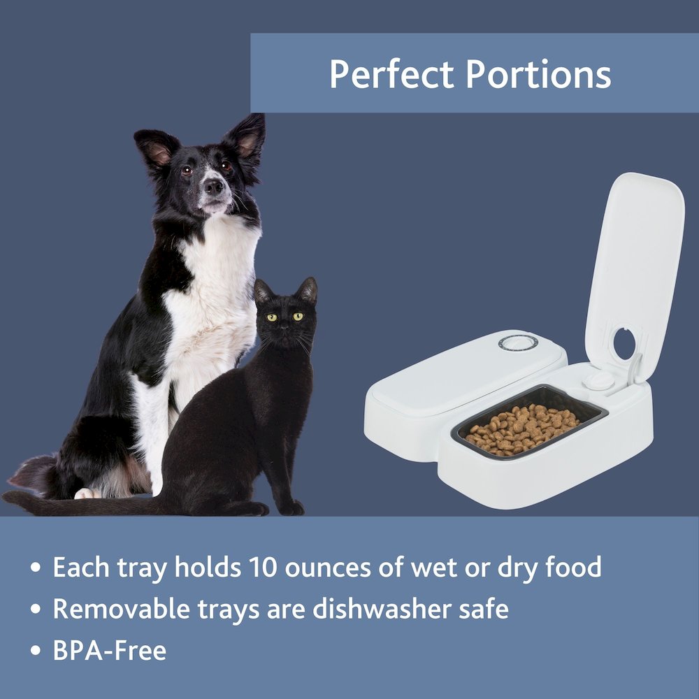 TX2 Automatic Food Dispenser, Two Timers and Bowls, 48 Hr Timer