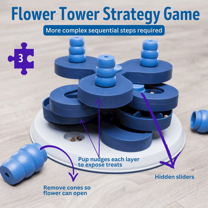 Dog Activity Flower Strategy Game, Level 3, Advanced Dog Puzzle Toy