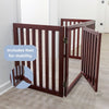 4-Panel Convertible Wooden 80" Freestanding Pet Gate - Pen with Pet Door, Brown