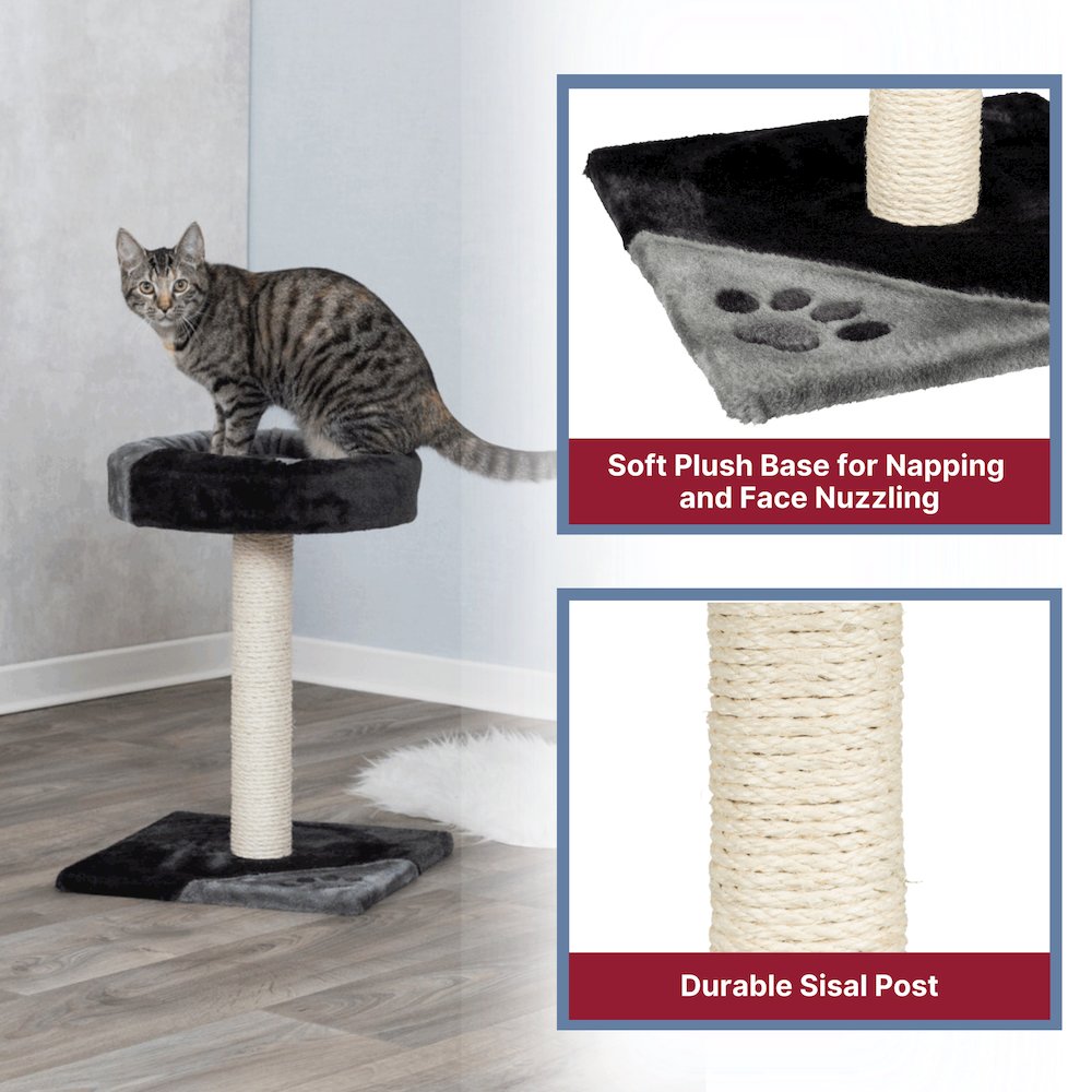 Junior Tarifa  Plush & Sisal 20.5" Scratching Post with Padded Platform