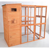 Weatherproof Wooden Cattery with Cat House and Run,37.4L x 76.8W x 68.9H, Brown