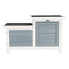 Weatherproof Outdoor Elevated Wooden Small Animal House with Hinged Roof, Gray