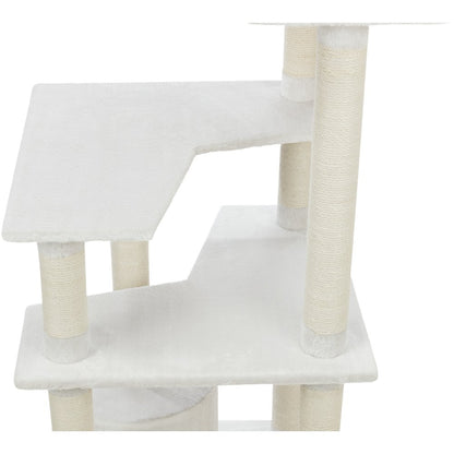 Seli Plush 4-Level 59" Cat Tree with Sisal Scratching Posts, Condo & Cat Toy