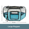 51 in. x 21.7 in. Large Soft-Sided Nylon Mobile Playpen, Turquoise
