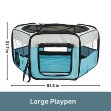 51 in. x 21.7 in. Large Soft-Sided Nylon Mobile Playpen, Turquoise