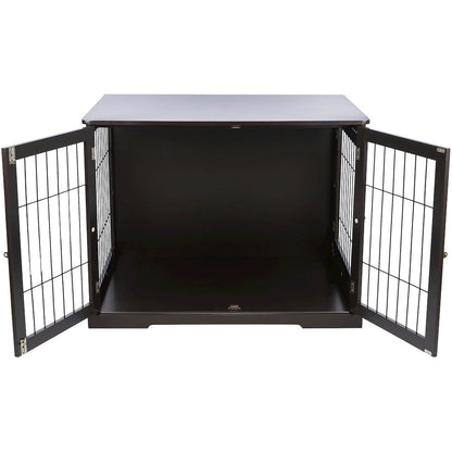 38.7" Dog Crate, Wooden Indoor Kennel Furniture for Large Dogs Up to 66 lb