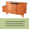 Weatherproof Outdoor Wooden Chicken Coop with 2 Nesting Boxes & Run, Brown