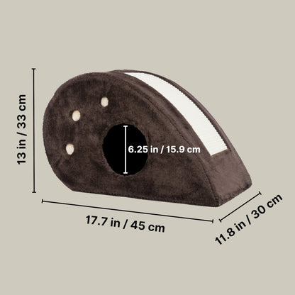 Topi Plush Cover Indoor Cat Condo with Sisal Scratching Surface & Cat Toys