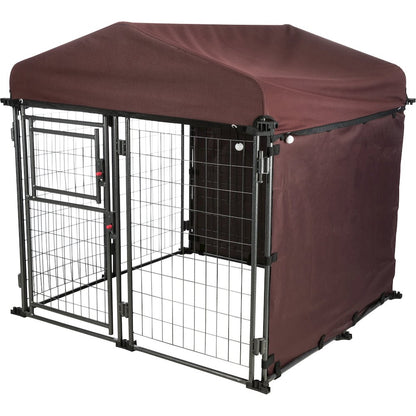 Dog Kennel Sunshade, All Weather Side Panel, Fits 2.5x2.5x3-FT Kennel, Burgundy