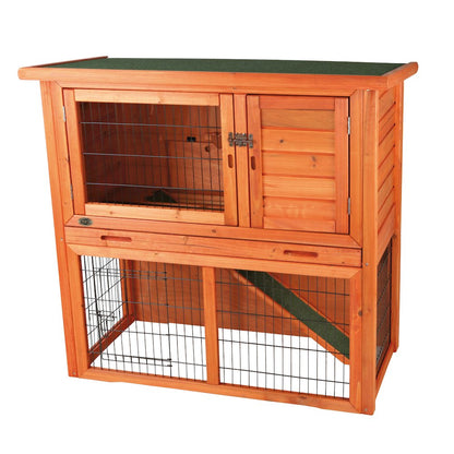 Weatherproof Outdoor 2-Story Medium Wooden Small Animal Hutch