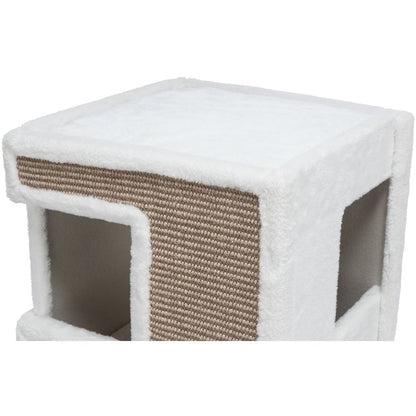 Gerardo Plush & Sisal 3-Story 39.4" Cat Condo Tower with Removable Cushions