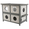 natura 2-Story Weatherproof Elevated Outdoor Cat Shelter with Balcony, Gray