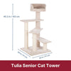 Tulia Senior Plush & Sisal 4-Level 40.2" Cat Tree, Scratching Posts & Bed