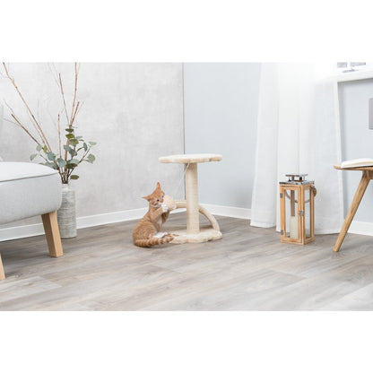 Vitoria Plush & Sisal 17" Cat Scratching Post with Platform, Beige