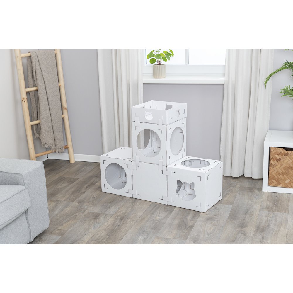 Casa Cara Indoor Modular Cardboard Cat Condo, Cat Play Tower