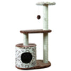 Casta Plush & Sisal 3-Level 37.4" Cat Tree with Scratching Posts & Condo, Brown
