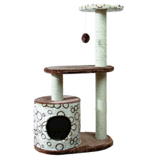 Casta Plush & Sisal 3-Level 37.4" Cat Tree with Scratching Posts & Condo, Brown