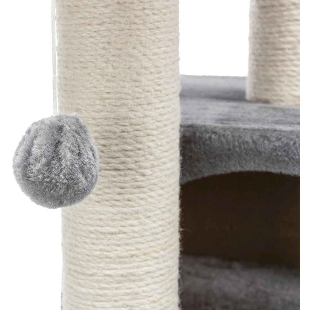 Valencia Plush & Sisal 3-Level 28" Cat Tree with Scratching Posts & Condo, Gray