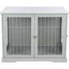 38.7" Dog Crate, Wooden Indoor Kennel Furniture for Large Dogs Up to 66 lb, Gray