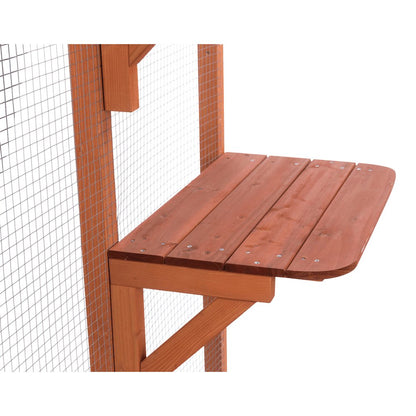 natura Weatherproof Wooden Cattery with Cat Perches, 38.5L x 70.75W x 70.75H