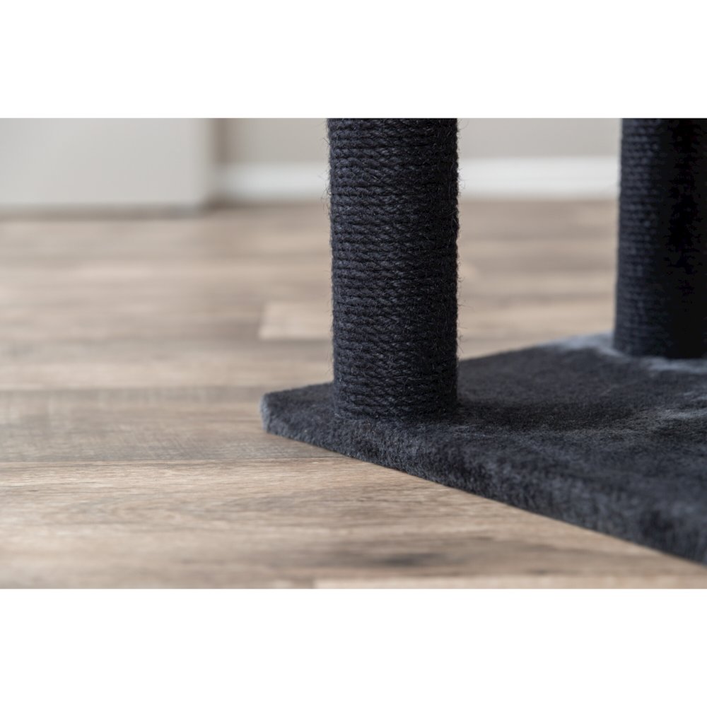 Isaba Plush 2-Level 24.4" Cat Tree with Sisal Scratching Posts, 2 Perch