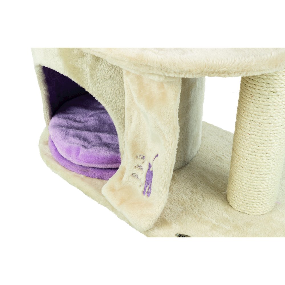 My Kitty Castle Plush 35.5" Cat Tree, Sisal Scratching Posts, Rustling Fabric